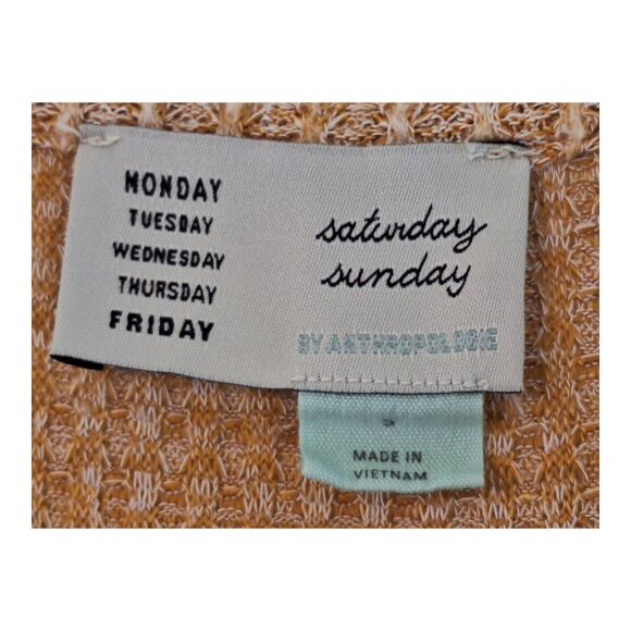 Anthropologie Waffle Thermal Knit Tunic Mustard Gold Saturday Sunday Small - Picture 10 of 12